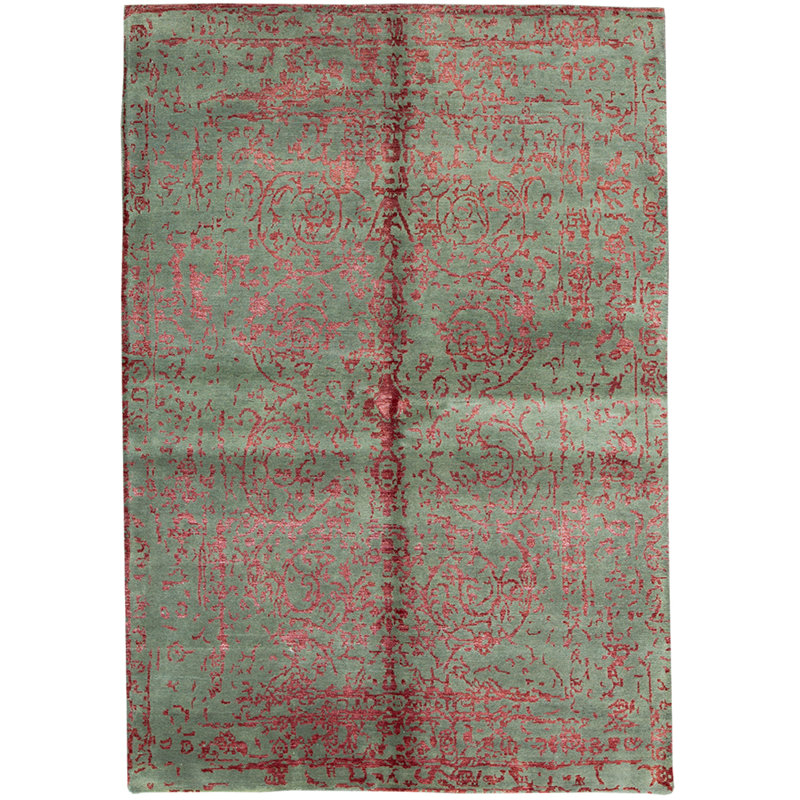 Bokara Rug Co., Inc. HandKnotted HighQuality Light Green and Red Area